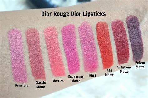 rouge dior matte swatches|dior rouge shades.